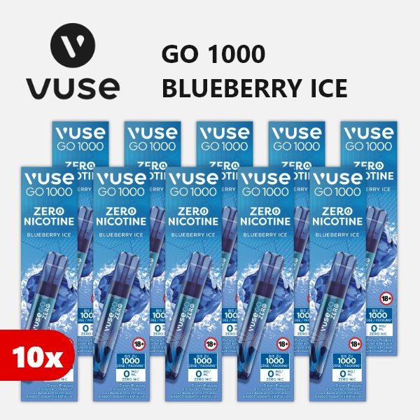 10x VUSE Go 1000 Zero Nicotine Blueberry Ice